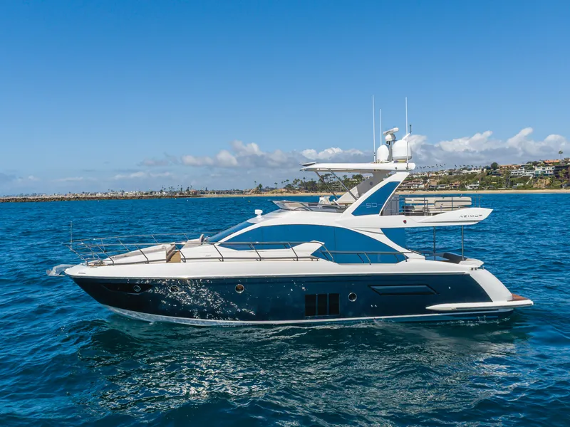 The Image of 2015 Azimut 50 Fly yacht on open sea. - 0