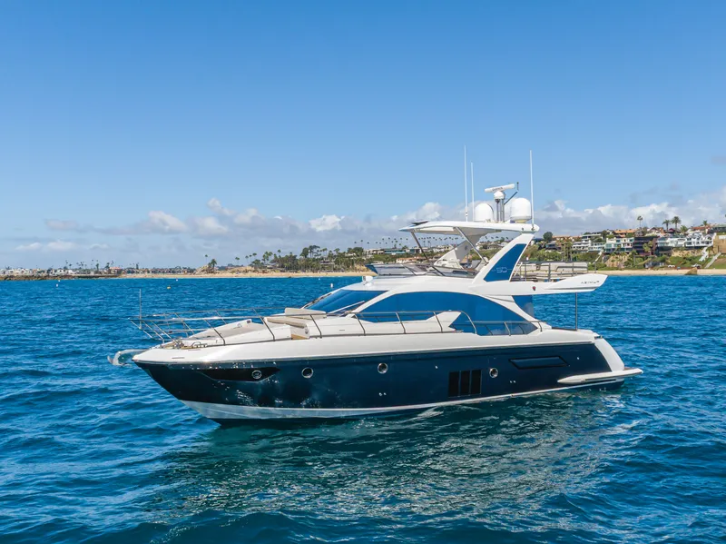 Slide: The Image of Luxury yacht Azimut 50 Fly 2015 on open sea. - 1