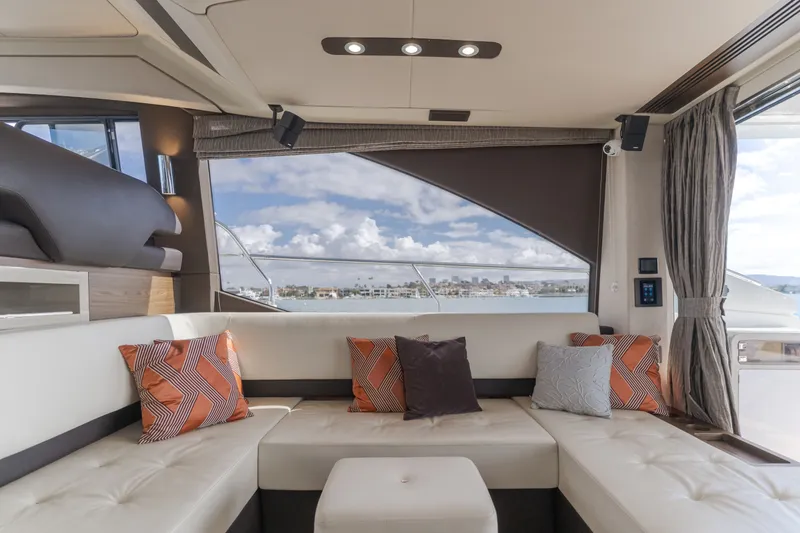 Slide: The Image of Interior of 2015 Azimut 50 Fly yacht with stylish cushions. - 22