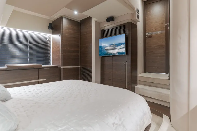 Slide: The Image of Luxurious bedroom on a 2015 Azimut 50 Fly yacht. - 29
