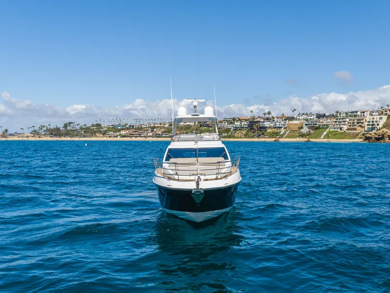 Slide: The Image of Azimut 50 Fly 2015 yacht on open sea near coastline. - 5