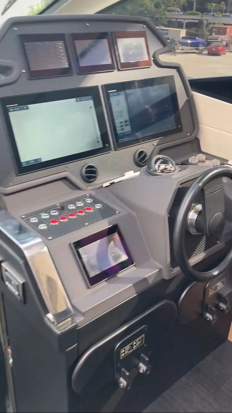 Slide: The Image of Cockpit of a 2015 Pershing 70 yacht. - 4