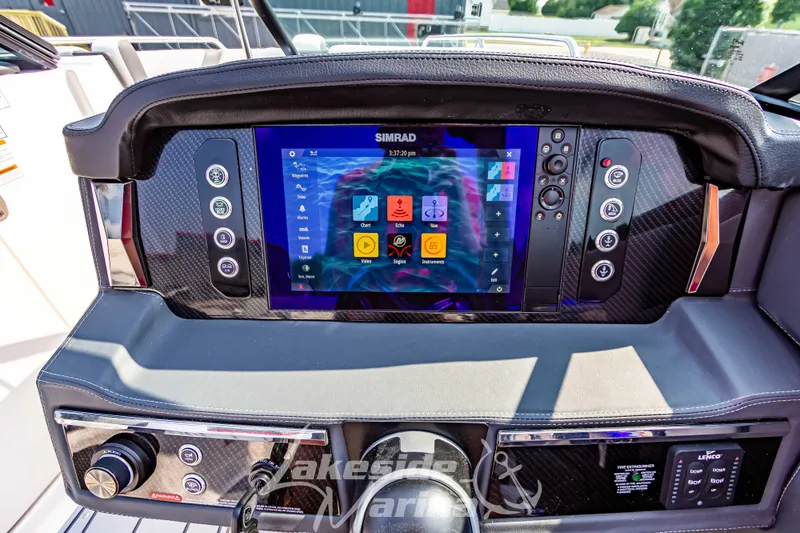 Slide: The Image of Dashboard of 2026 Chaparral SSX 6 boat with Simrad navigation system. - 19