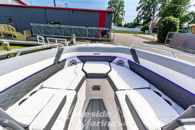 Slide: The Image of 2026 Chaparral SSX 6 boat interior with luxurious seating and modern design. - 30