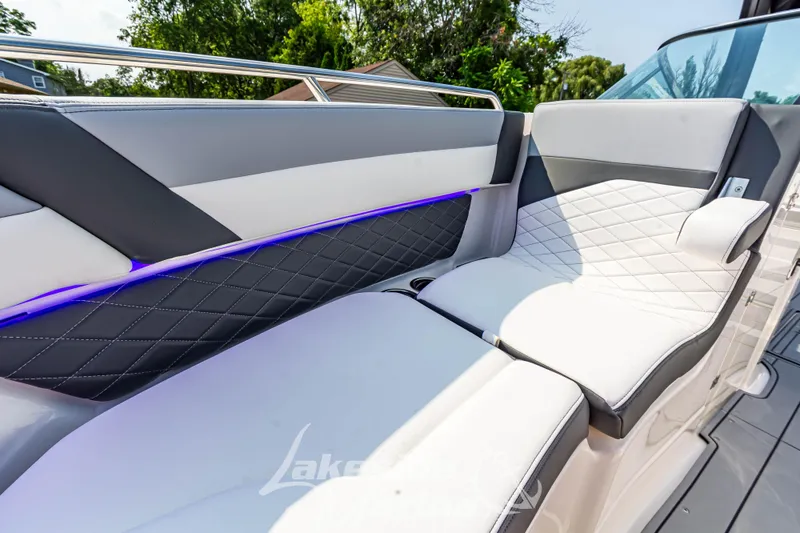 Slide: The Image of 2026 Chaparral SSX 6 boat interior with luxurious seating and modern design. - 33