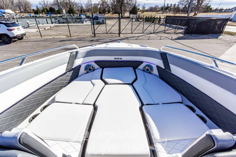 Slide: The Image of 2026 Chaparral SSX 6 boat interior with luxurious seating and modern design. - 35