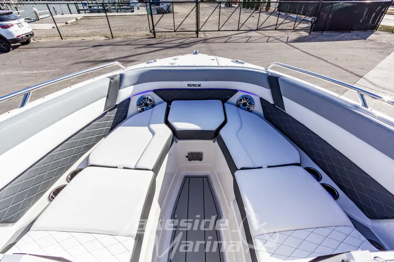 Slide: The Image of 2026 Chaparral SSX 6 boat interior with luxurious seating and modern design. - 37