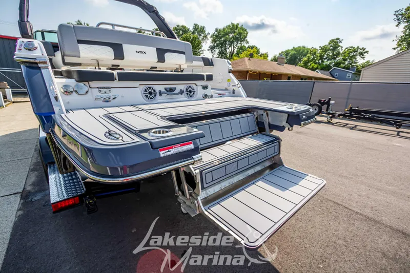 Slide: The Image of 2026 Chaparral SSX 6 boat with swim platform and steps at Lakeside Marina. - 4