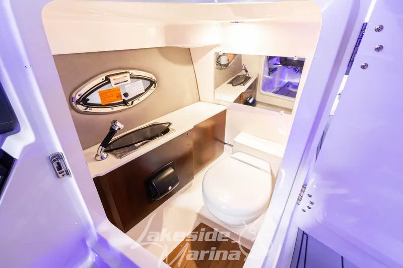 Slide: The Image of Luxurious bathroom interior of 2026 Chaparral SSX 6 boat with modern amenities. - 17