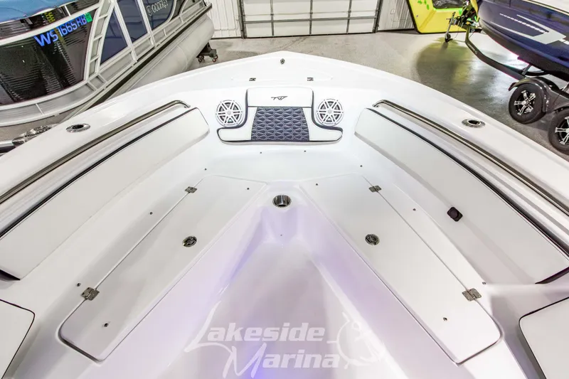 Slide: The Image of 2026 Tidewater 210 CC Adventure boat interior at Lakeside Marina showroom. - 38