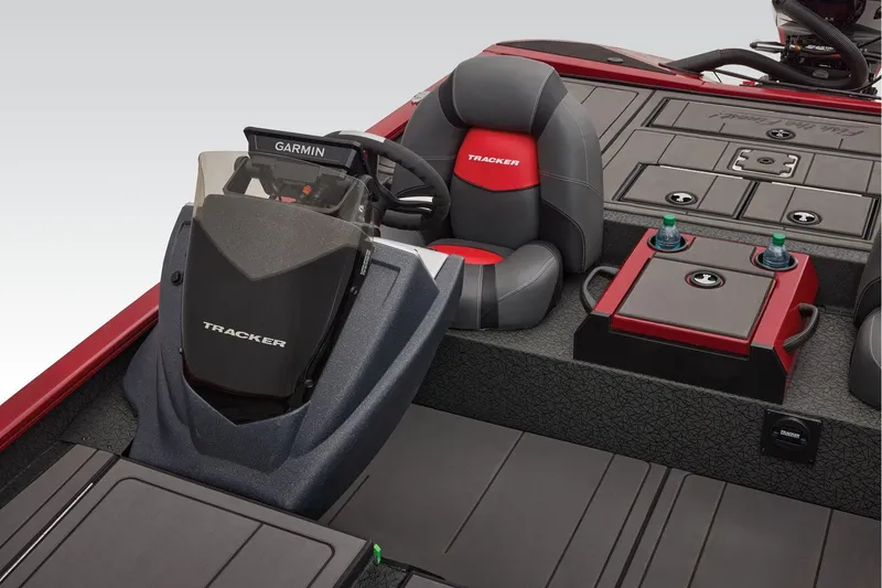 Slide: The Image of Open storage compartment on 2026 Tracker Savage 215 boat deck. - 25