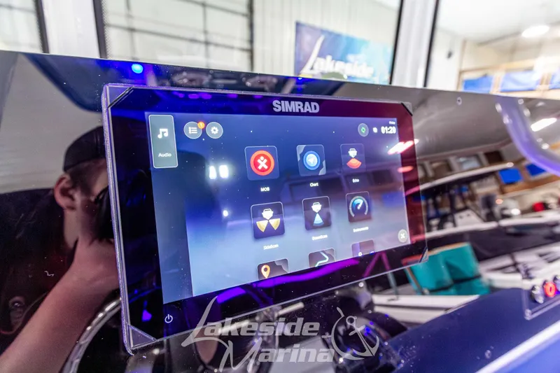 Slide: The Image of Simrad display on 2026 Tidewater 220 LXF boat at Lakeside Marina. - 32