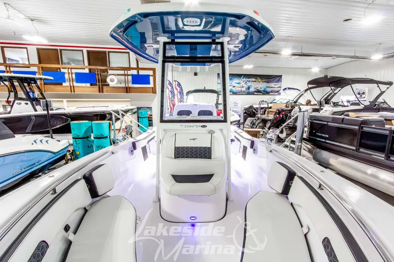 Slide: The Image of 2026 Tidewater 220 LXF boat interior at Lakeside Marina showroom. - 52