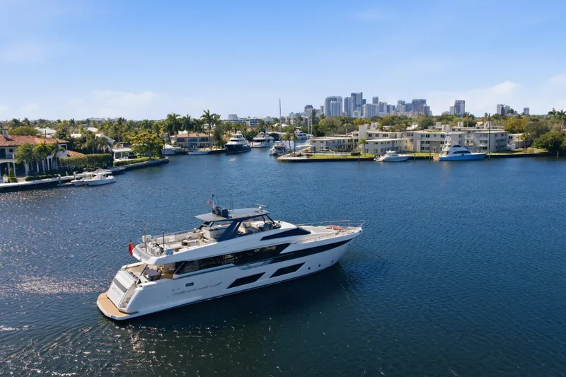 The Image of 2018 Ferretti Yachts 920 on calm waters. - 0