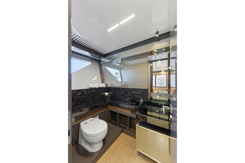 Slide: The Image of Textured wall paneling inside a 2018 Ferretti Yachts 920. - 62