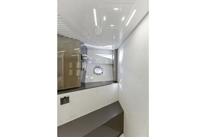 Slide: The Image of Textured wall detail on 2018 Ferretti Yachts 920, showcasing intricate geometric patterns. - 52