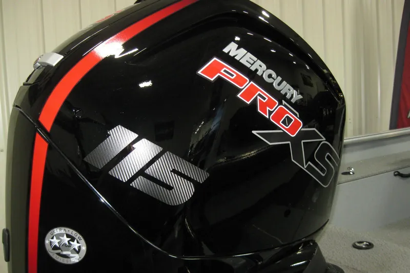 Slide: The Image of Mercury Pro XS 115 outboard motor on 2025 Lund 1800 Alaskan SS boat. - 4