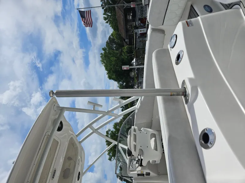 Slide: The Image of 2022 Sea Fox 226 Traveler boat detail with a closed hatch and visible hardware. - 12