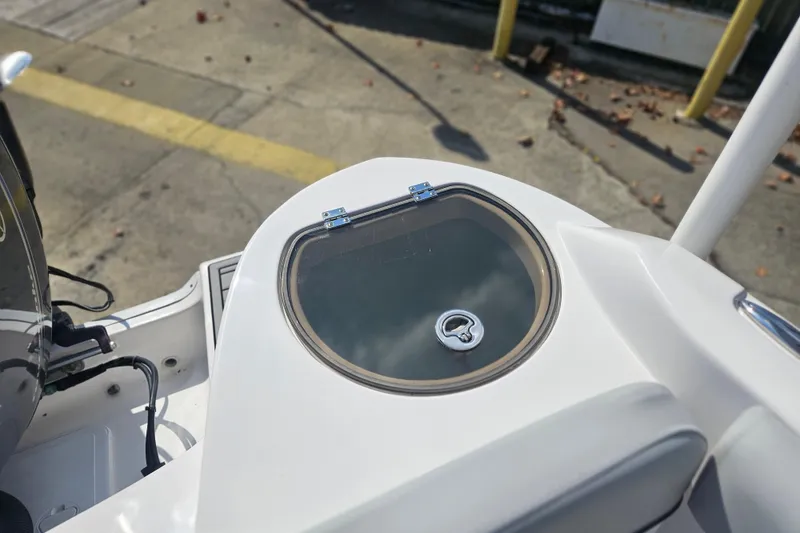 Slide: The Image of 2022 Sea Fox 226 Traveler boat deck with sleek design and stainless steel fittings. - 13