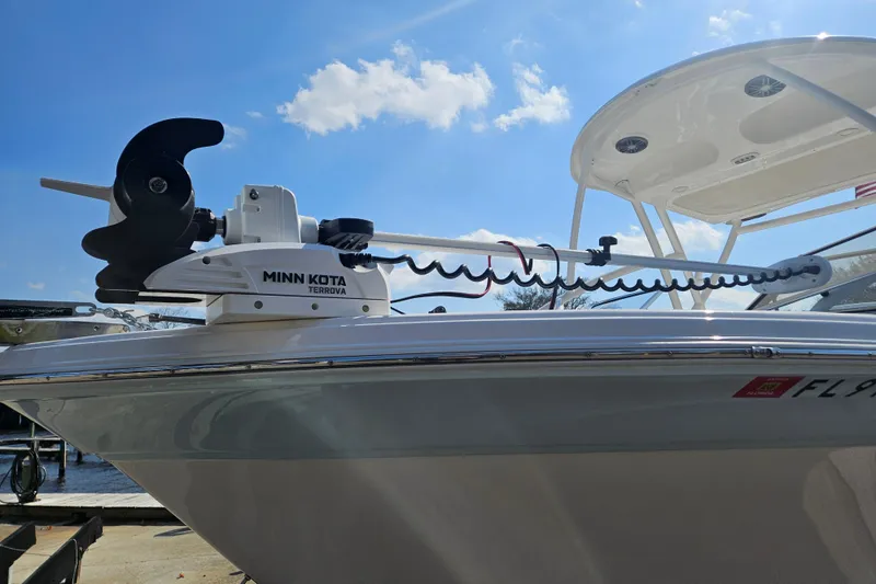 Slide: The Image of 2022 Sea Fox 226 Traveler boat on trailer under clear blue sky. - 3