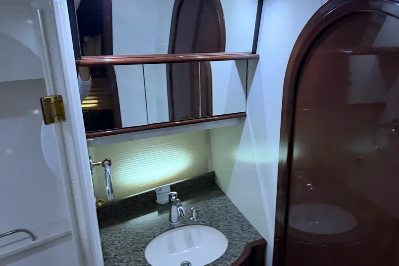 Slide: The Image of Luxurious bathroom interior of 2006 Neptunus 56 Flybridge yacht with granite countertop. - 36