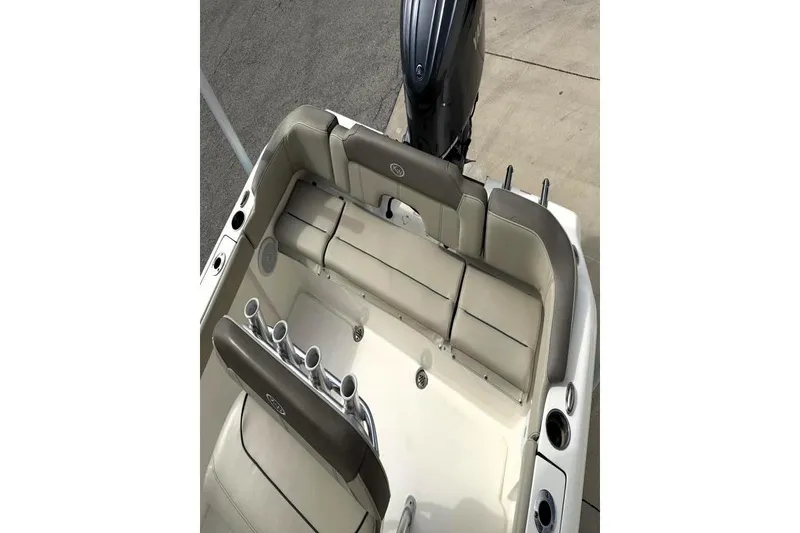 Slide: The Image of 2024 Key West 203 FS boat interior with seating and rod holders. - 34