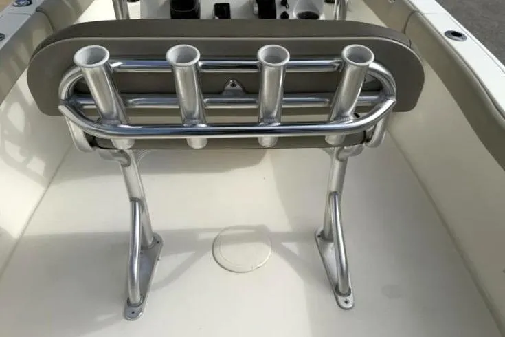 Slide: The Image of 2024 Key West 203 FS boat with stainless steel rod holders and seating. - 36