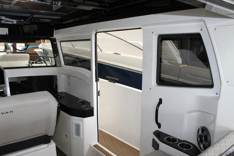Slide: The Image of Interior view of 2026 Navan C30 boat, featuring modern seating and sleek design elements. - 23