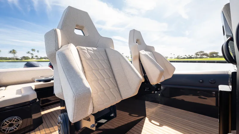 Slide: The Image of Luxury seating on 2025 Skipper 38 boat, featuring modern design and premium materials. - 11
