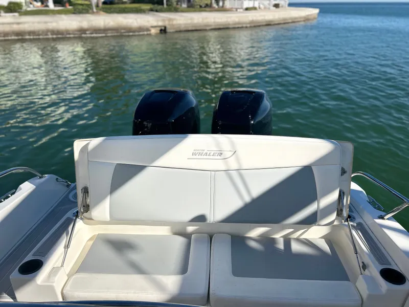 Slide: The Image of 2015 Boston Whaler 270 Dauntless at dock, sunny day. - 16