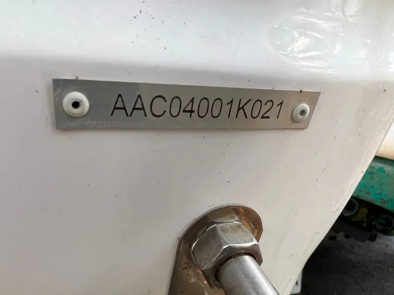 Slide: The Image of Serial number on Century 2400 boat, year 2021. - 12