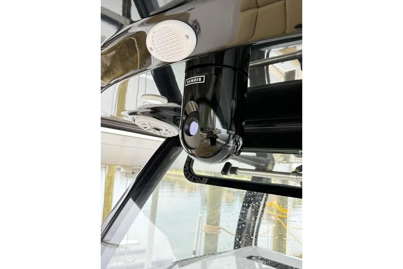 Slide: The Image of Display screen showing speed metrics on 2025 Sportsman Open 352 Center Console boat. - 12