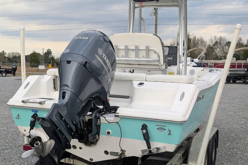 Slide: The Image of 2017 Tidewater 210 LXF boat with Yamaha 150 engine on trailer. - 3