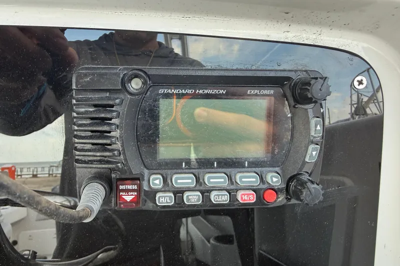 Slide: The Image of Standard Horizon Explorer radio on 2005 Glacier Bay 2680 Coastal Runner boat. - 33