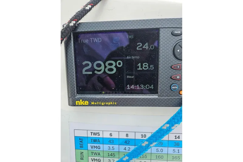 Slide: The Image of NKE Multigraphic display on 2006 J Boats J/100 showing wind data and temperature. - 12