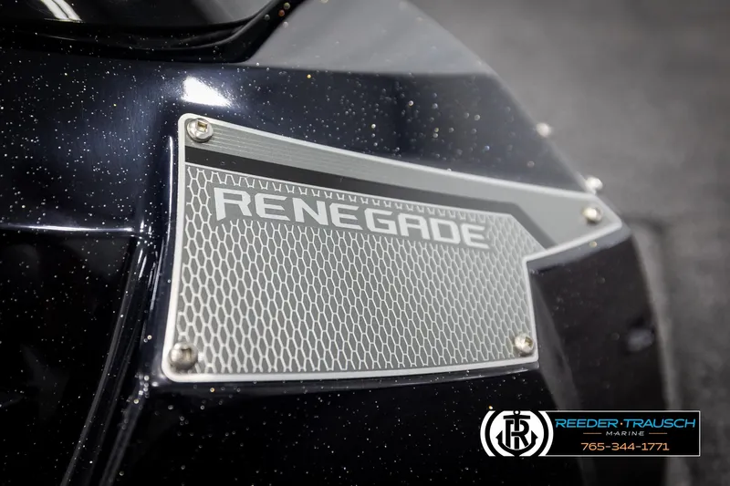 Slide: The Image of Close-up of 2025 Lund 1975 Renegade boat emblem with metallic finish. - 41