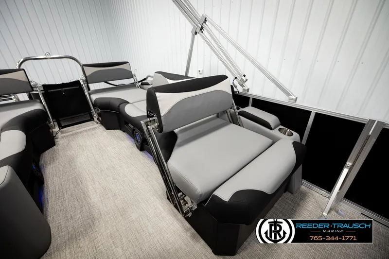 Slide: The Image of 2026 Avalon LSZ QLS boat interior with luxurious seating and modern design. - 24