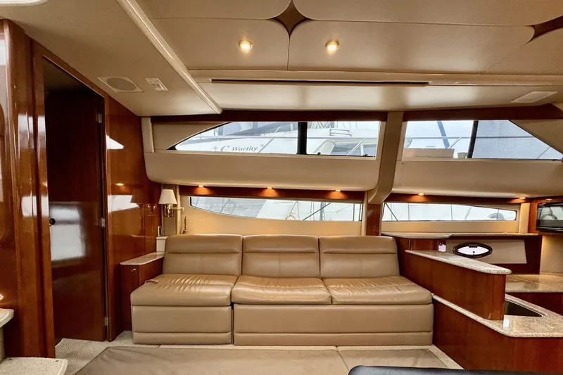 Slide: The Image of Luxurious interior of 2007 Meridian 459 Motoryacht with leather seating and wood finishes. - 7