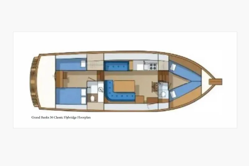 Slide: The Image of Floor plan of 1979 Grand Banks 36 Classic yacht, showcasing interior layout. - 77
