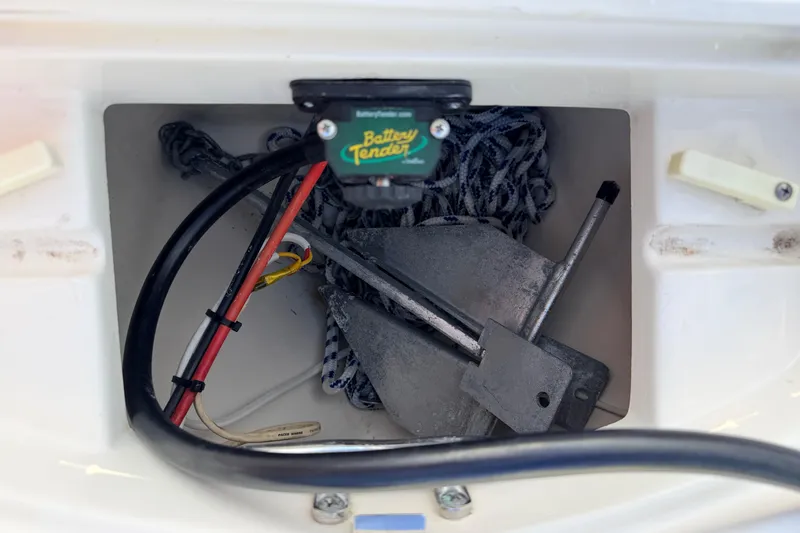 Slide: The Image of Storage compartment of 2015 Pioneer 186 Cape Island boat with anchor and cables. - 24
