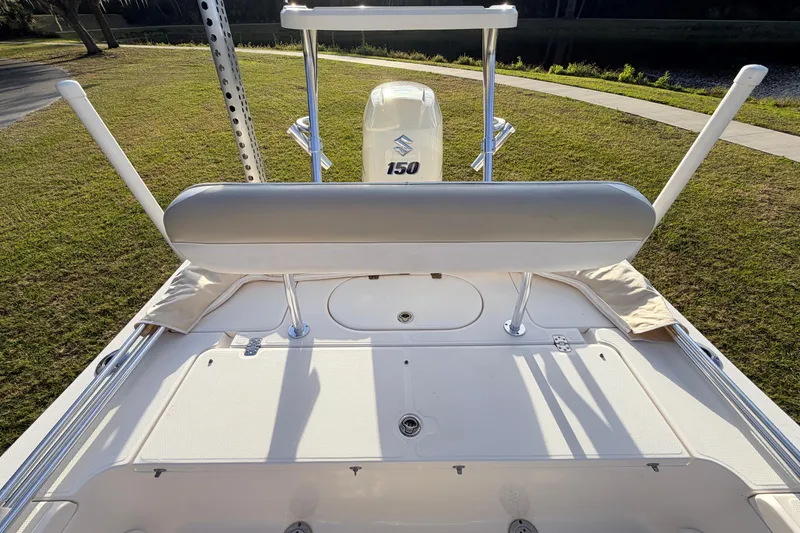 Slide: The Image of 2015 Pioneer 186 Cape Island boat with Suzuki 150 engine, rear deck view. - 41