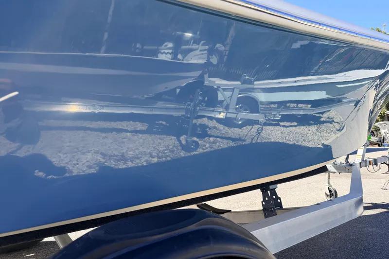 Slide: The Image of 2015 Pioneer 186 Cape Island boat on trailer, reflecting surroundings. - 8