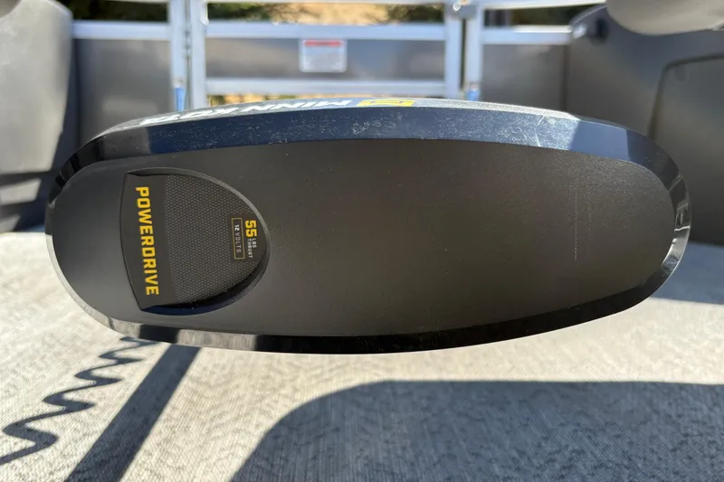 Slide: The Image of PowerDrive motor on 2026 Sun Tracker Bass Buggy 18 DLX pontoon boat. - 14