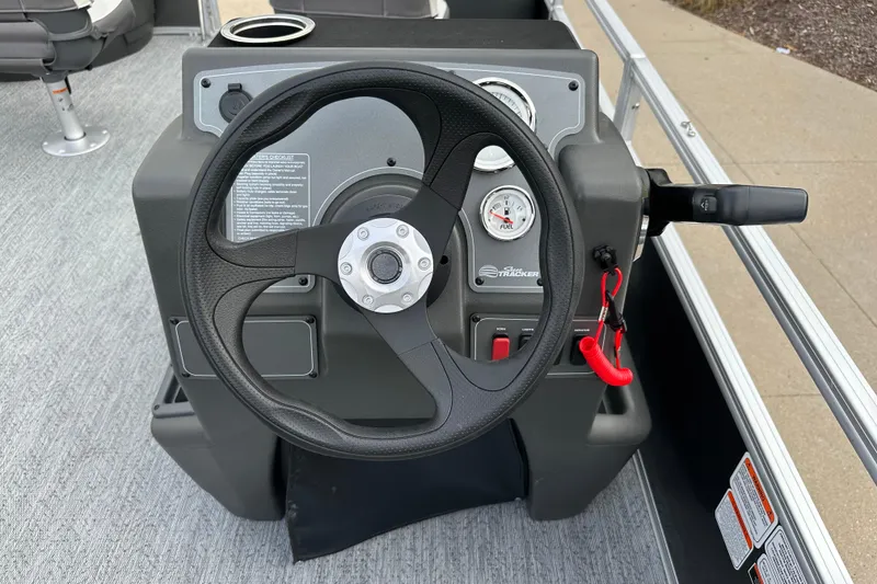 Slide: The Image of Steering console of 2026 Sun Tracker Bass Buggy 18 DLX pontoon boat. - 5