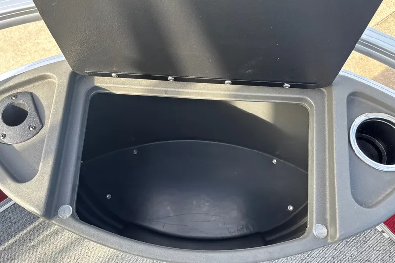 Slide: The Image of Storage compartment of 2026 Sun Tracker Bass Buggy 18 DLX pontoon boat. - 27