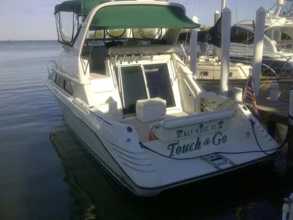 Slide: The Image of Sea Ray 350 Express Bridge-REPOWERED WITH YANMAR DIESELS 1992 - 1