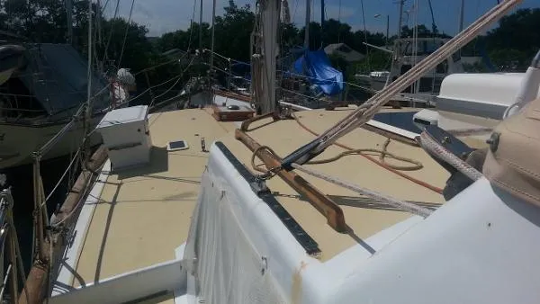 Slide: The Image of Bruce Roberts 48 Pilothouse Cutter Ketch 1984 - 1