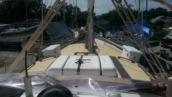 Slide: The Image of Bruce Roberts 48 Pilothouse Cutter Ketch 1984 - 10
