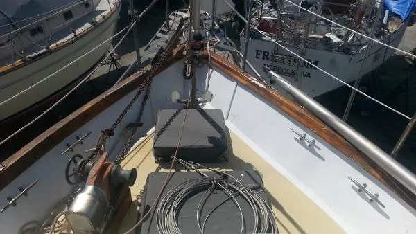 Slide: The Image of Bruce Roberts 48 Pilothouse Cutter Ketch 1984 - 5
