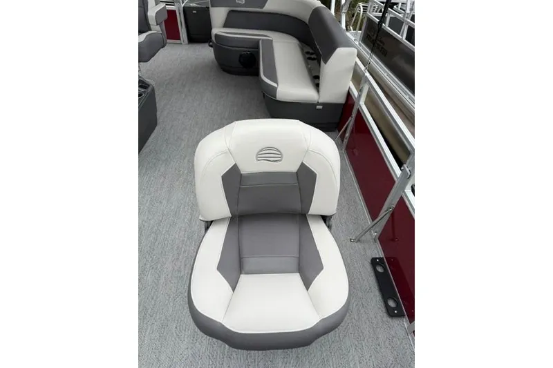 Slide: The Image of 2026 Sun Tracker Bass Buggy 18 DLX interior with comfortable seating and modern design. - 10